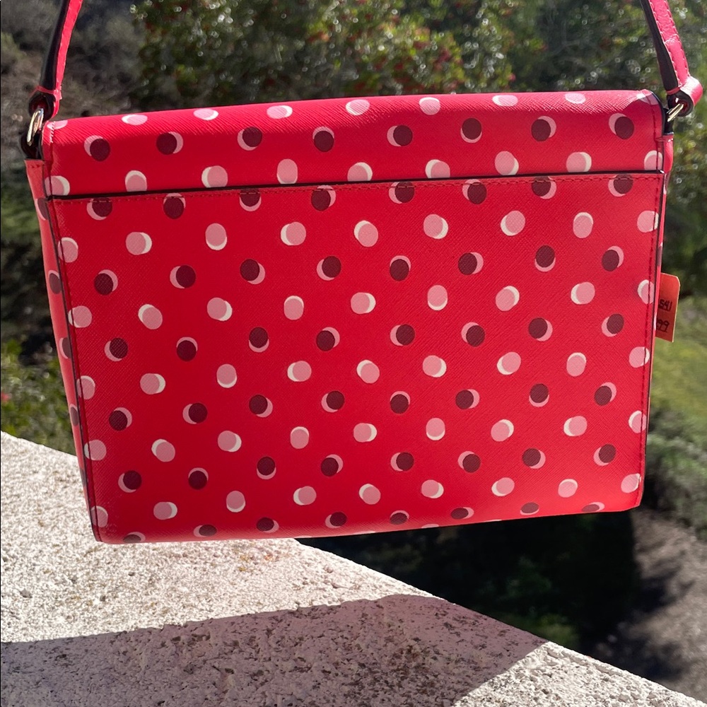 Kate Spade Red and White Polka Dot Cross Body Bag $299 MSRP - Picture 8 of 10